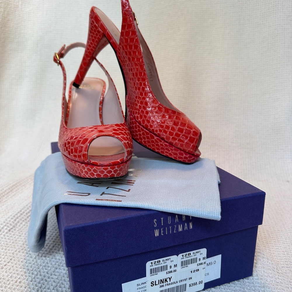 Stuart Weitzman Red Slingback Heels